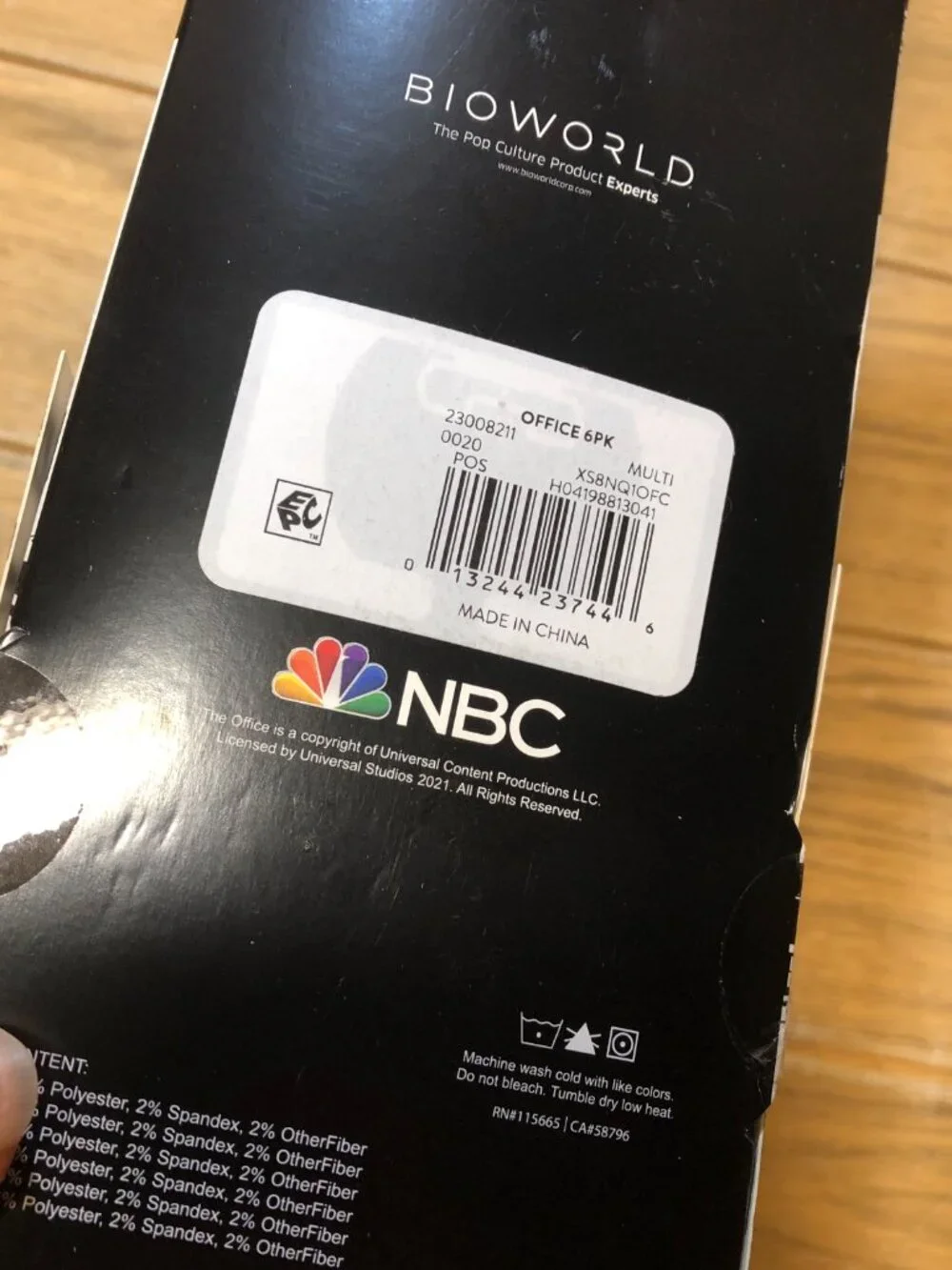 Bioworld set of men six The Office (US version)  socks